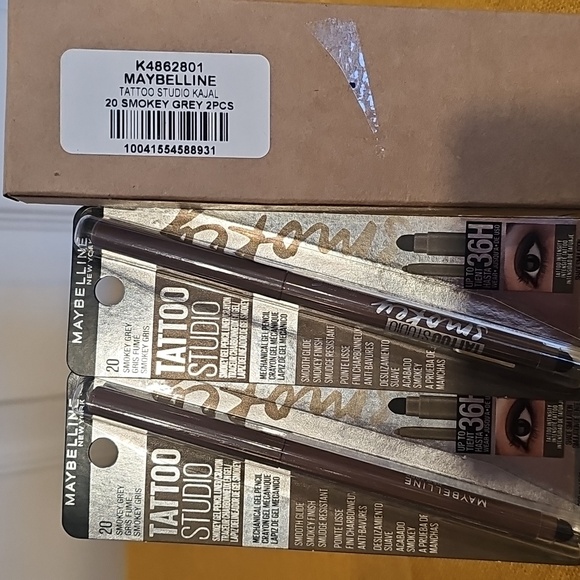 Maybelline Tattoo Studio Smokey Grey Sharpenable Eyeliner Pencil 2 Pack NEW - Picture 1 of 4